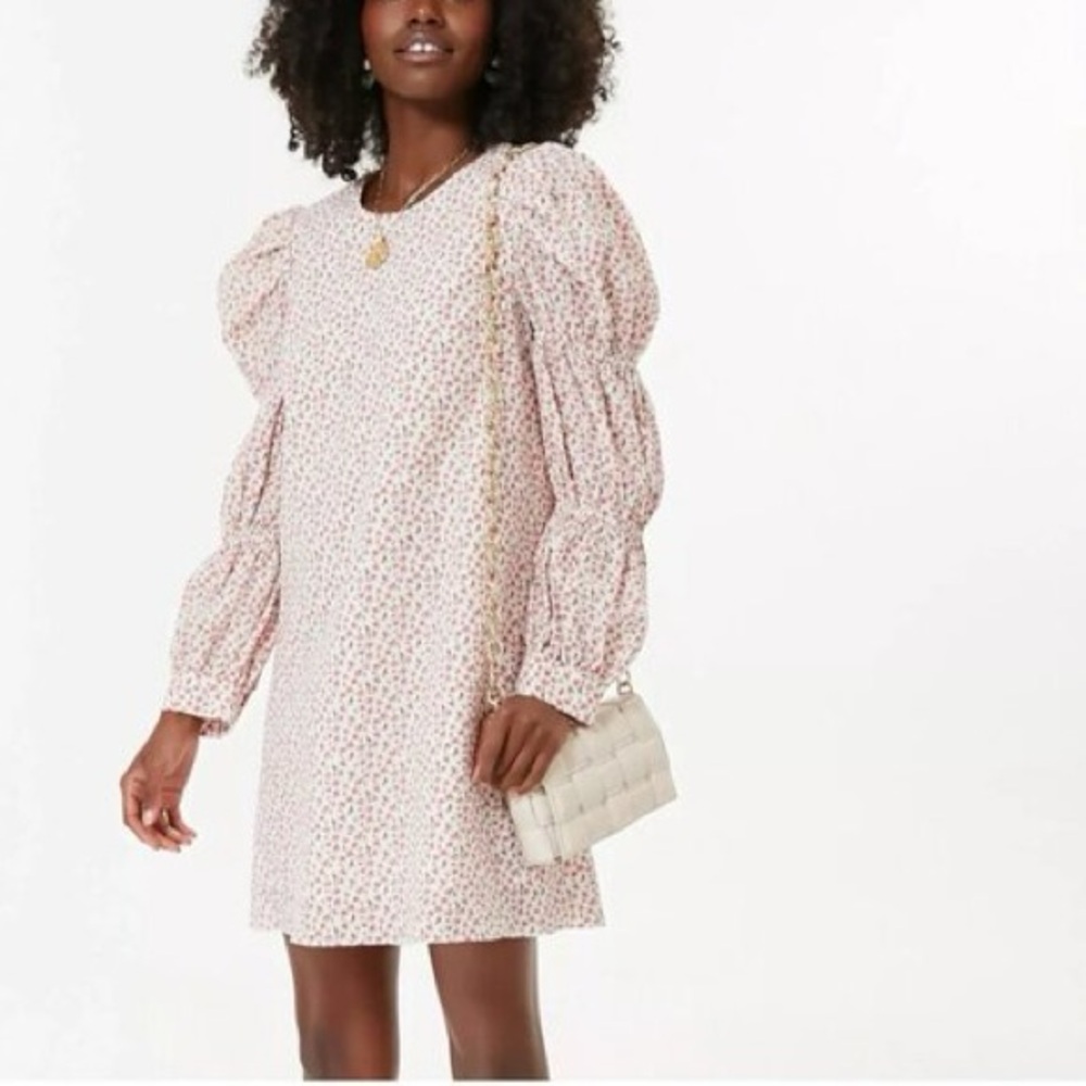 Hyacinth House | Tuckernuck Clemons Textured Floral Puff Sleeve Mini Dress